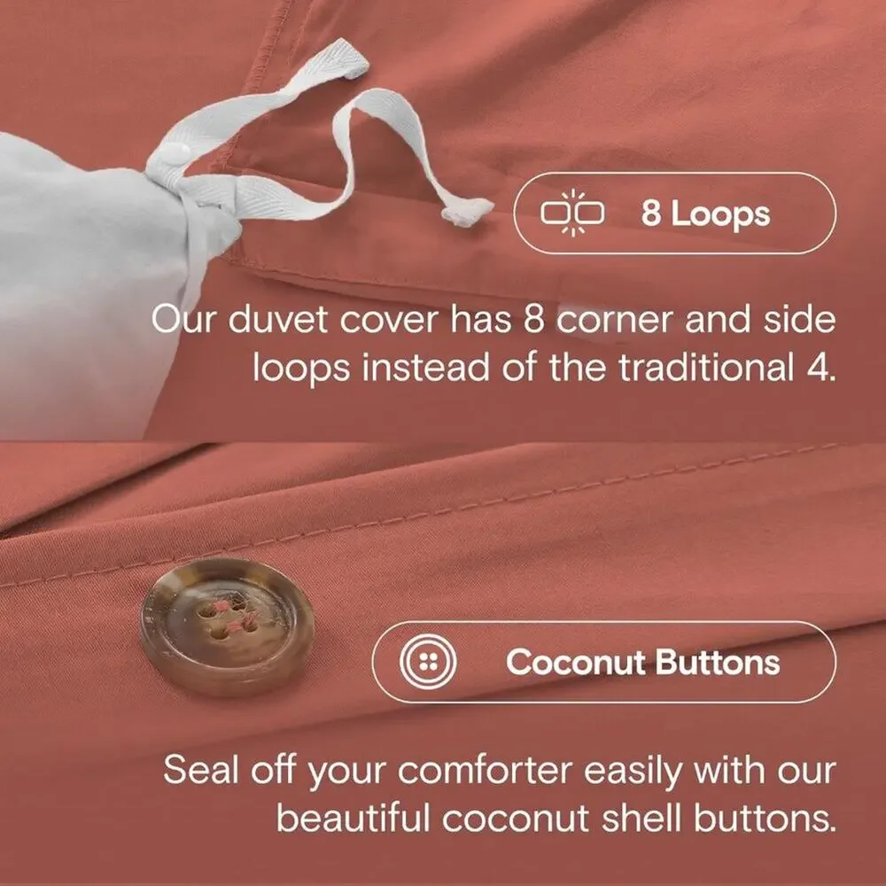 NWT DOZ Duvet Cover Set Bamboo Duvet Set 2 Pillowcases, 90